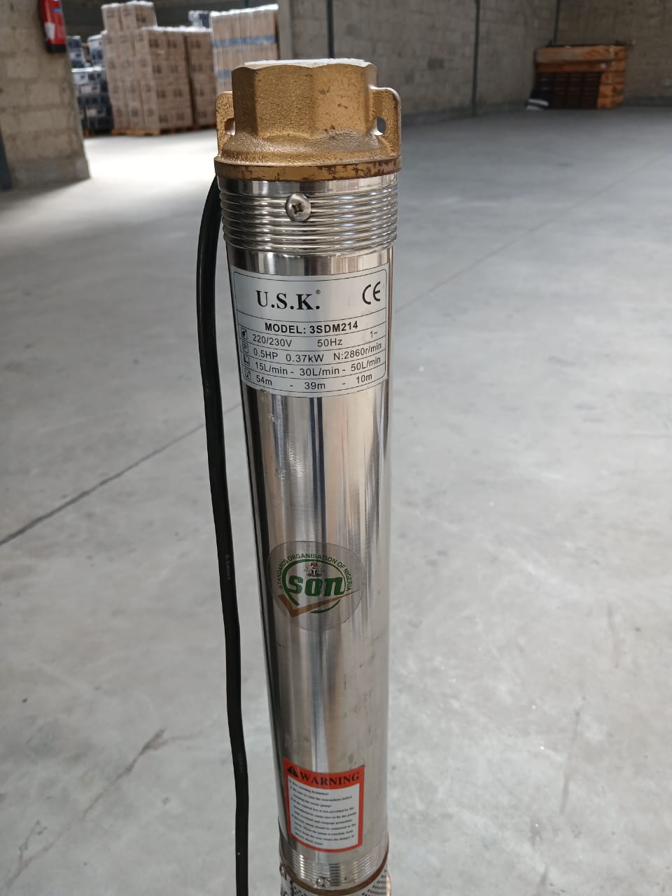 USK Deep-Well Water Pumps; MaxMech 0.5Hp, 0.75Hp & 1Hp Submersible Pumps  OFFER! 
4-SDM Deep well submersibles