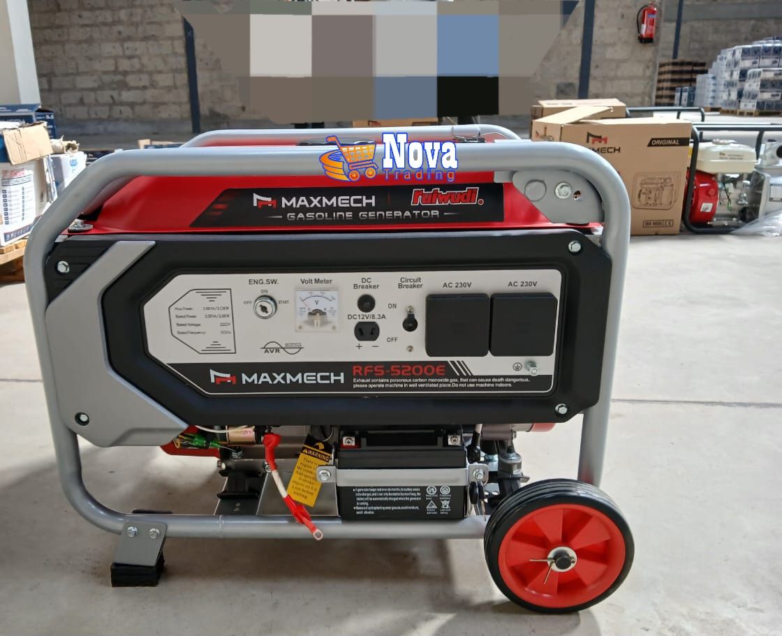 MAXMECH GASOLINE-ENGINE GENERATORS; High Quality Petrol, Manual and Electric/ Key-Start Gen Sets