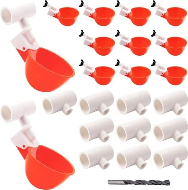 Automatic Poultry Drinker Cups for Hens, Ducks, Quails, Pigeons / Self-Refilling Water Dispenser / Bee Waterer, Bee Watering Station