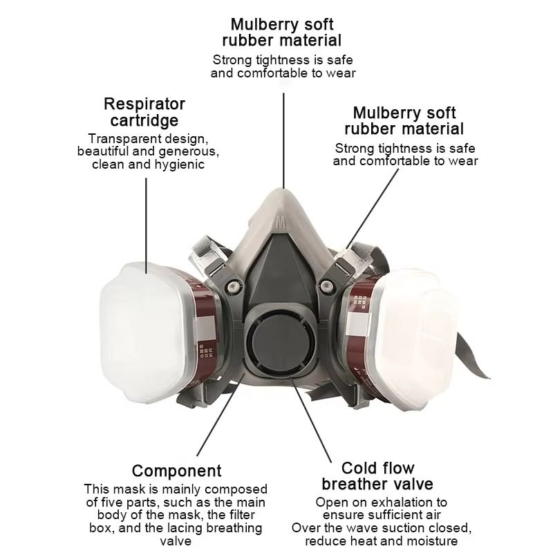 Half Face Gas Mask Respirator 6200