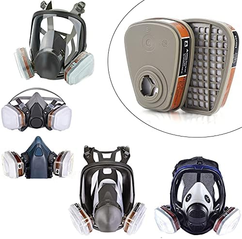 6001 Organic Vapor Cartridge with Activated Carbon Filters for 6100/6200/6800/7502/FF402 Gas Masks - 2pcs