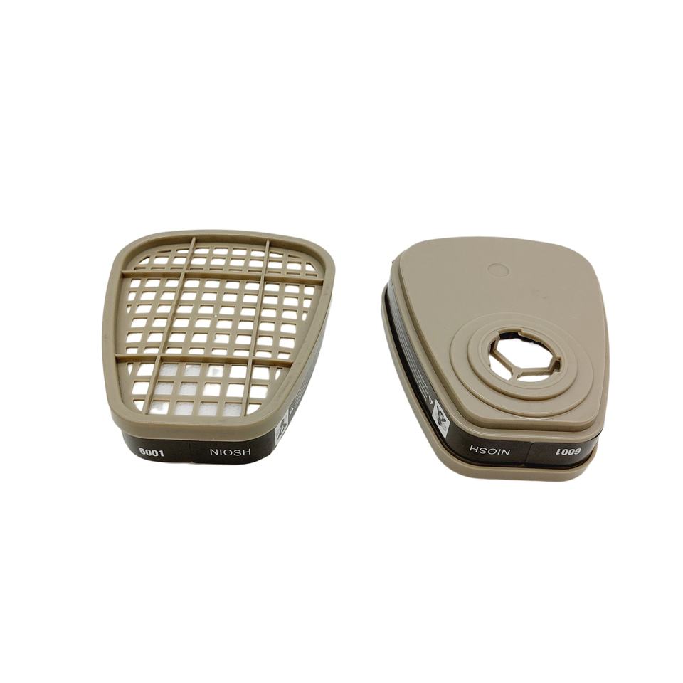 6001 Organic Vapor Cartridge with Activated Carbon Filters for 6100/6200/6800/7502/FF402 Gas Masks - 2pcs