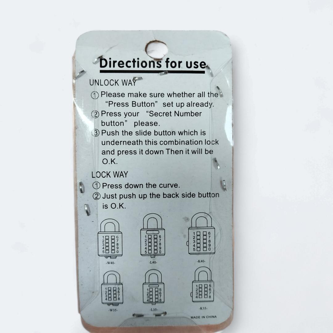 Digital Padlock With Password. 40 mm 10 digits. Password 5 digits combination [ New Improved Model ]