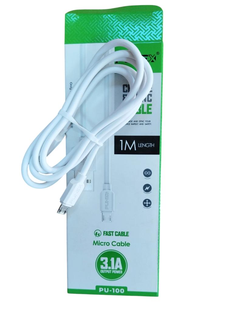 Punex Super Fast Charging And Data Normal Cable. 1Meter Long. White As Shown In The Picture. Quality Guaranteed