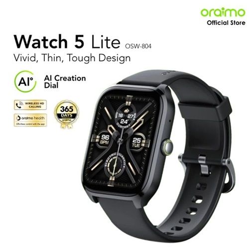 (NEW ARRIVAL) Oraimo Watch 5 Lite Smart Watch Smartwatch OSW-804 2.01'' Screen Bluetooth Durable Waterproof Dustproof AMOLED Bluetooth Call