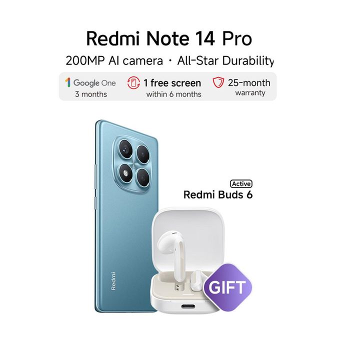 NEW ARRIVAL XIAOMI Redmi Note 14 pro, 6.67" Curved Screen, 256GB + 8GB RAM, (Dual SIM), 5500mAh 45W, 200MP Back and 32MP Front Camera, On-screen Fingerprint, Octa-Core MediaTek G100 Smartphones