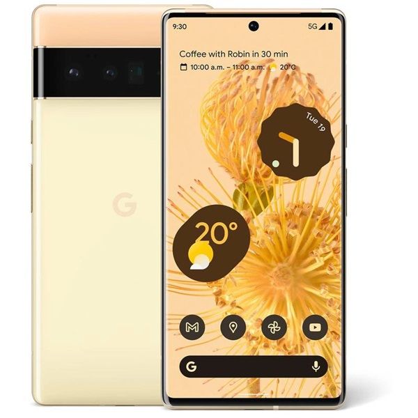 [New in] Google Pixel 6 Pro 5G 6.7" LTPO AMOLED 120Hz Display 50MP+11.1MP Camera 256GB ROM + 12GB RAM Google Tensor (5 nm) Processor 5003mAh Battery 23W Android 12 Upgd (TYP) Fingerprint DualSIM Phone