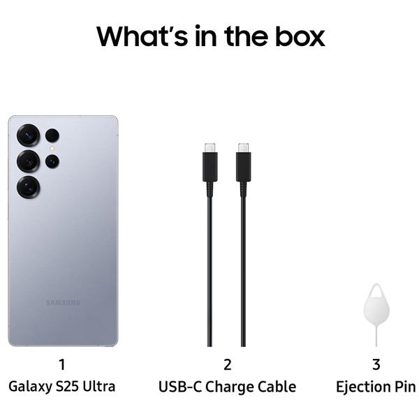 [New Entry] Samsung Galaxy S25 Ultra 6.9" 120Hz LTPO AMOLED Display 256GB ROM+12GB RAM 200MP+12MP Camera  Snapdragon 8 Elite Chipset 5000mAh 45W Battery (TYP) Android 15 Fingrpt DualSIM (2YWrty) Phone