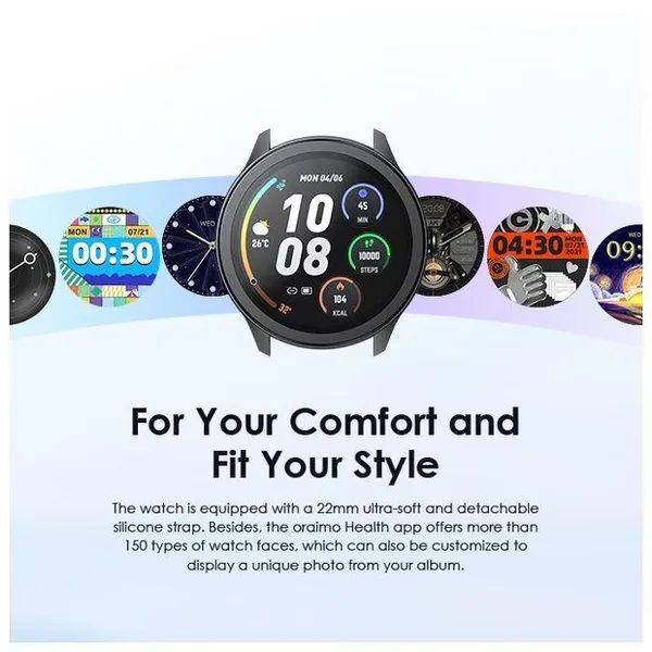 [Prestigious Watch] Oraimo Watch 2R OSW-30 1.39" HD Colorful Screen Health Monitoring Sports Mode Wireless HD Calling BT Video Watch Faces 260mAh Batt 7 Days Usage Time IP68 Waterproof Smartwatch