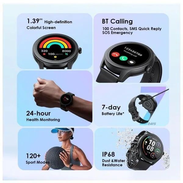 [Prestigious Watch] Oraimo Watch 2R OSW-30 1.39" HD Colorful Screen Health Monitoring Sports Mode Wireless HD Calling BT Video Watch Faces 260mAh Batt 7 Days Usage Time IP68 Waterproof Smartwatch