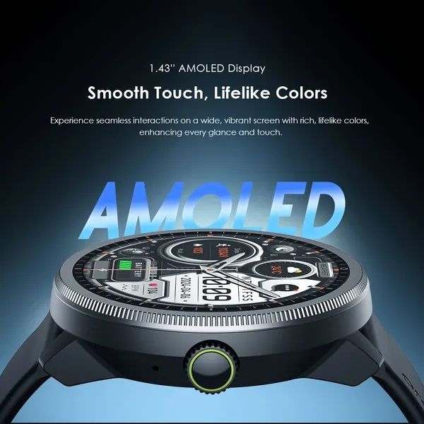[Deluxe Watch] Oraimo Watch 5R OSW-820 1.43" AMOLED Display Health Monitoring Sports Mode Wireless HD Calling BT Video AI Generated Watch Faces 300mAh Batt 10Days Usage Time IP68 Waterproof Smartwatch
