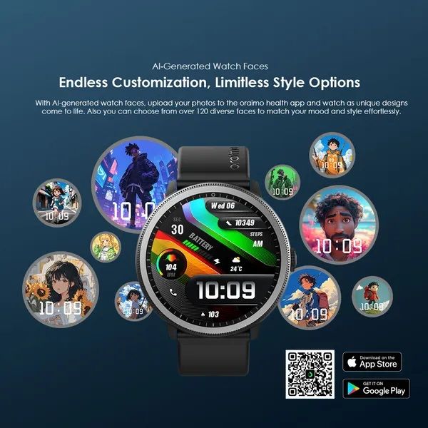 [Deluxe Watch] Oraimo Watch 5R OSW-820 1.43" AMOLED Display Health Monitoring Sports Mode Wireless HD Calling BT Video AI Generated Watch Faces 300mAh Batt 10Days Usage Time IP68 Waterproof Smartwatch