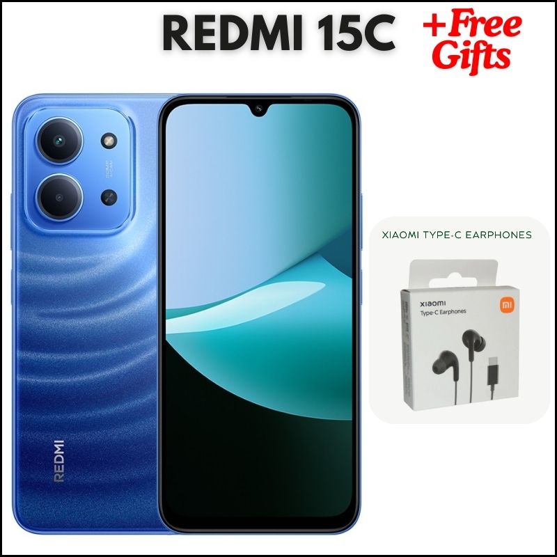 [Latest] Xiaomi Redmi 15C 6.9" 120Hz IPS LCD Display 128GB ROM+12GB (6+6)RAM 50MP+8MP Camera MTK Helio G81 Ultra Chipset 6000mAh 33W Battery DualSIM Fngpt 4G Type-C (2yr wrrty) Android 15 Phone
