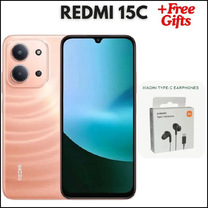 [Latest] Xiaomi Redmi 15C 6.9" 120Hz IPS LCD Display 128GB ROM+12GB (6+6)RAM 50MP+8MP Camera MTK Helio G81 Ultra Chipset 6000mAh 33W Battery DualSIM Fngpt 4G Type-C (2yr wrrty) Android 15 Phone
