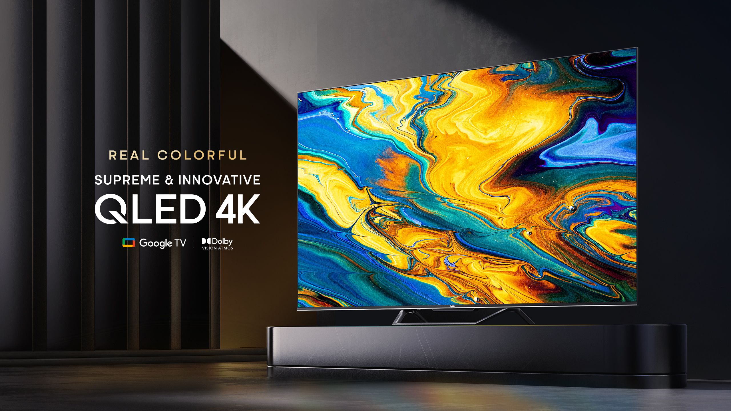 Syinix 65 inch 4K QLED Google TV-65Q61 QLED 4K Google TV Netflix,YouTube HDR 10  24W HIFI Speakers Bluetooth Frameless Chromecast & airplay Dolby Vision Atmos Eye protection mode voice control remote