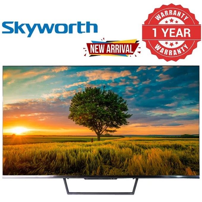 Skyworth 55 ' inch Frameless QLED hands free VOICE CONTROL GOOGLE TV Android Bluetooth Enabled Netflix Youtube FREE EXTENSION Google Play Assistant Television CHROME CAST In built Wi-FI & OK GOOGLE.