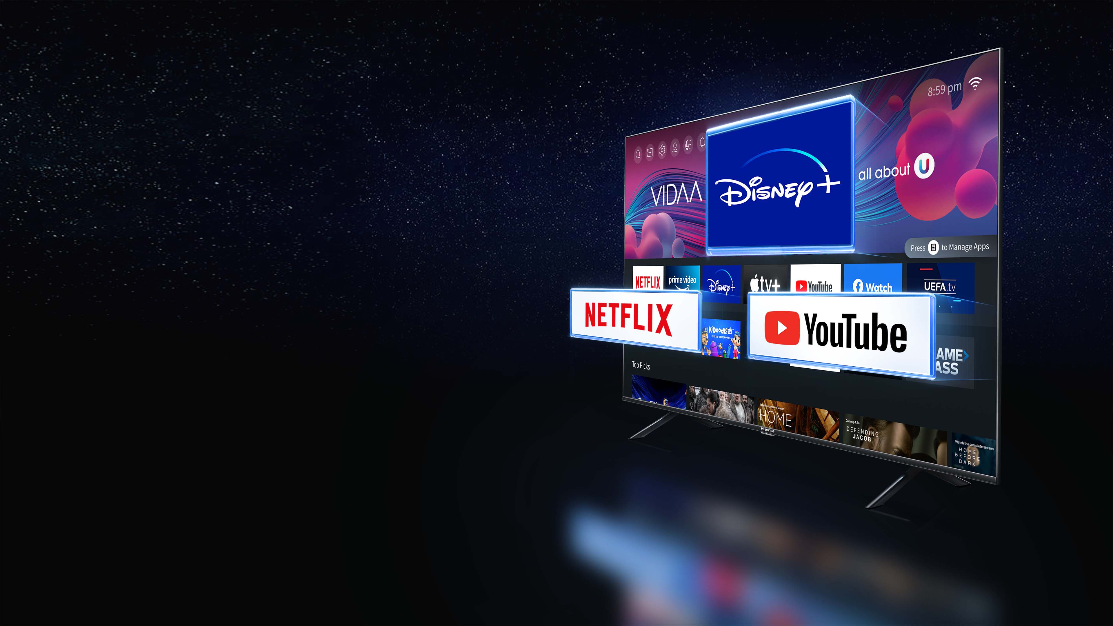 Hisense 65" Inch,ULTRA HD 4K,SMART TV,BLUETOOTH-ENABLED,VIDAA OS