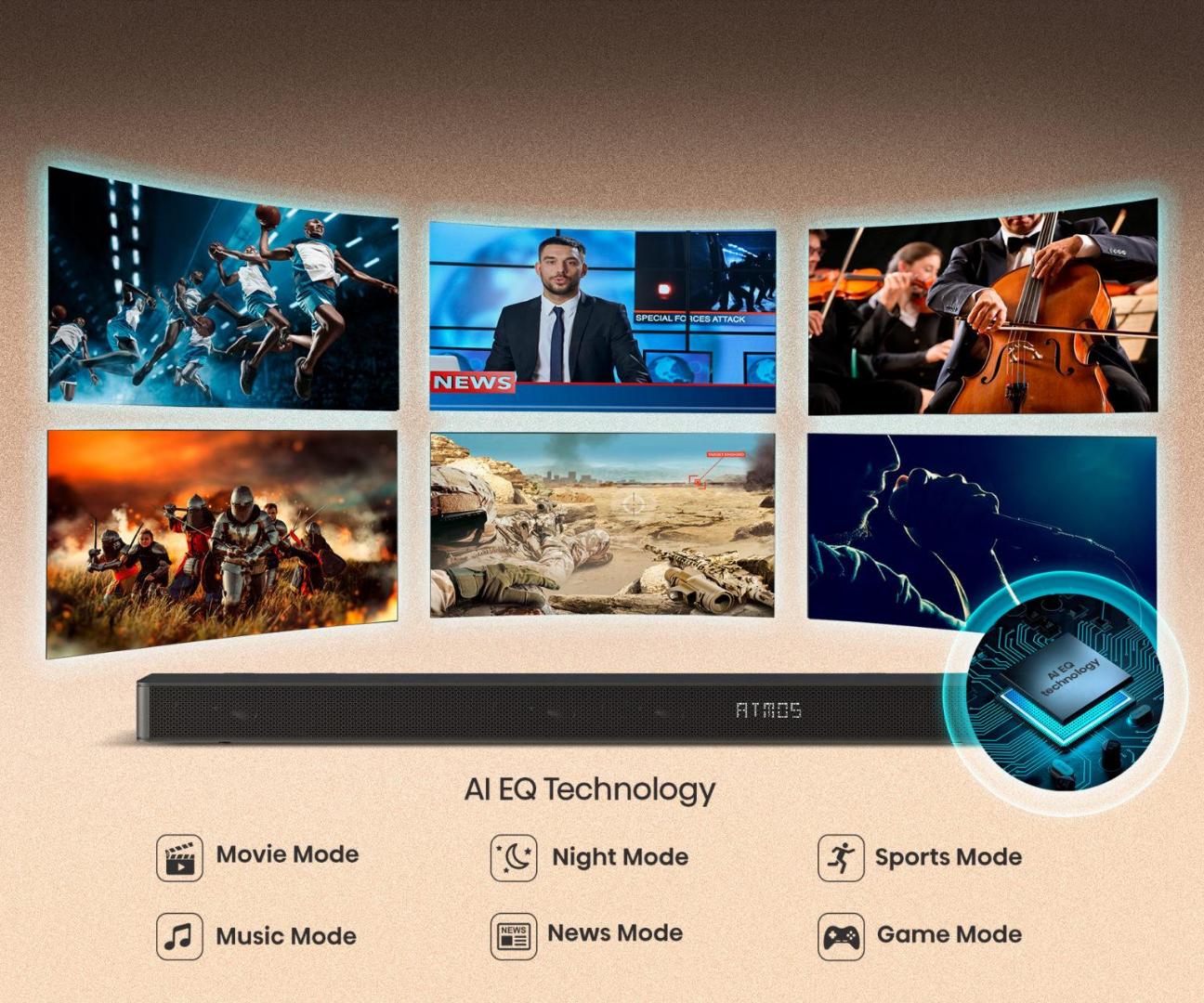 Hisense AX3100G 3.1CH 280 Watts Soundbar 2025  AI EQ technology HDMI ARC Bluetooth Dolby Atmos