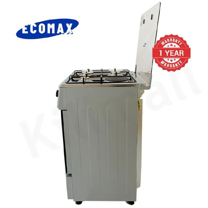 ECOMAX 3+1 STANDING COOKER 50*55 SILVER + 3 FREE GIFTS ( APRON, ECOMAX TSHIRT & WIPPING CLOTH)