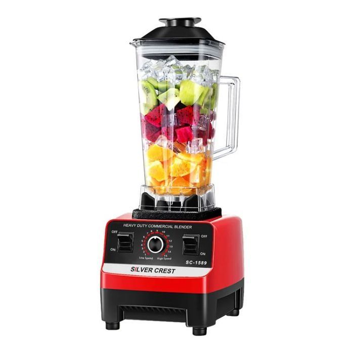 SilverCrest Heavy Duty Commercial Pro Blender + Grinder Jar COMMERCIAL HEAVY DUTY Blender High speed for easy operations Sharp. 2L large capacity  DURABLE. + 2 FREE GIFTS (TSHIRT & MICROFIBRE CLOTH)