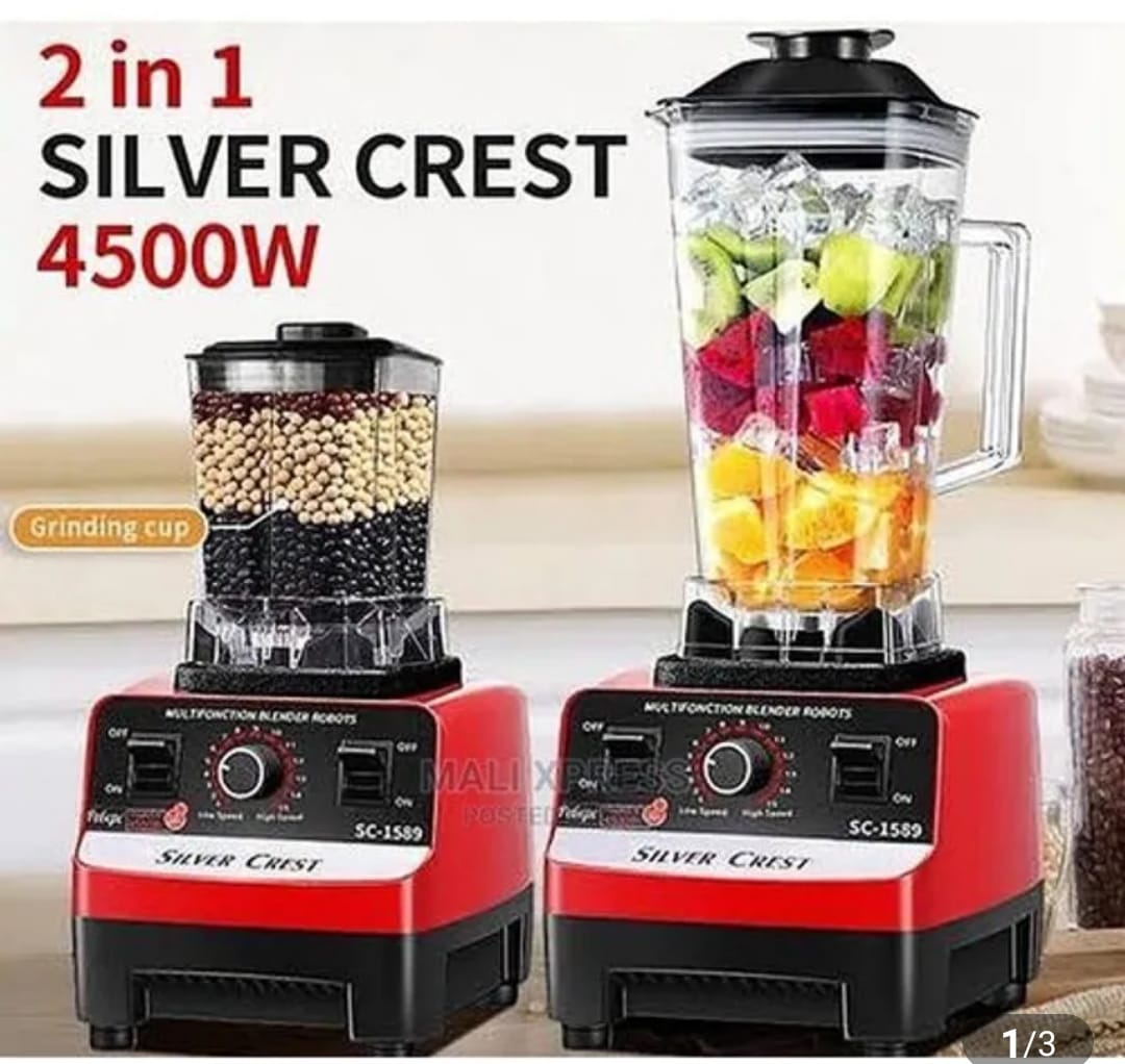 SilverCrest Heavy Duty Commercial Pro Blender + Grinder Jar COMMERCIAL HEAVY DUTY Blender High speed for easy operations Sharp. 2L large capacity  DURABLE. + 2 FREE GIFTS (TSHIRT & MICROFIBRE CLOTH)