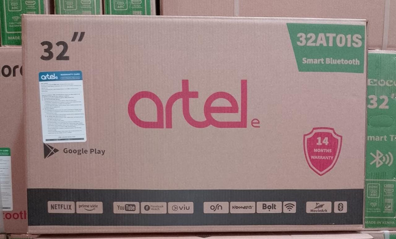 Artel 32 inch Smart TV Android Frameless with Bluetooth Artel 32 inch Smart TV Slim Frameless,2 USB Ports, 3 HDMI Ports, Free-to-air channel ,Full HD 1080p,Bluetooth,YouTube, Netflix Wifi