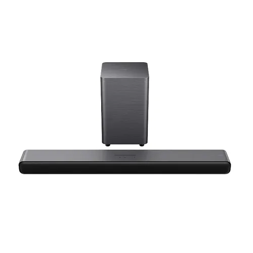 TCL S55H 2.1ch Pro Super Bass Sound bar 220W Max Sound Output Dual Bass System Wireless Subwoofer Dual Horn Echo Chambers Dolby Atoms HDMI 2.0 Bluetooth 5.3 Stylish Slim Design Hi-Fi speaker system