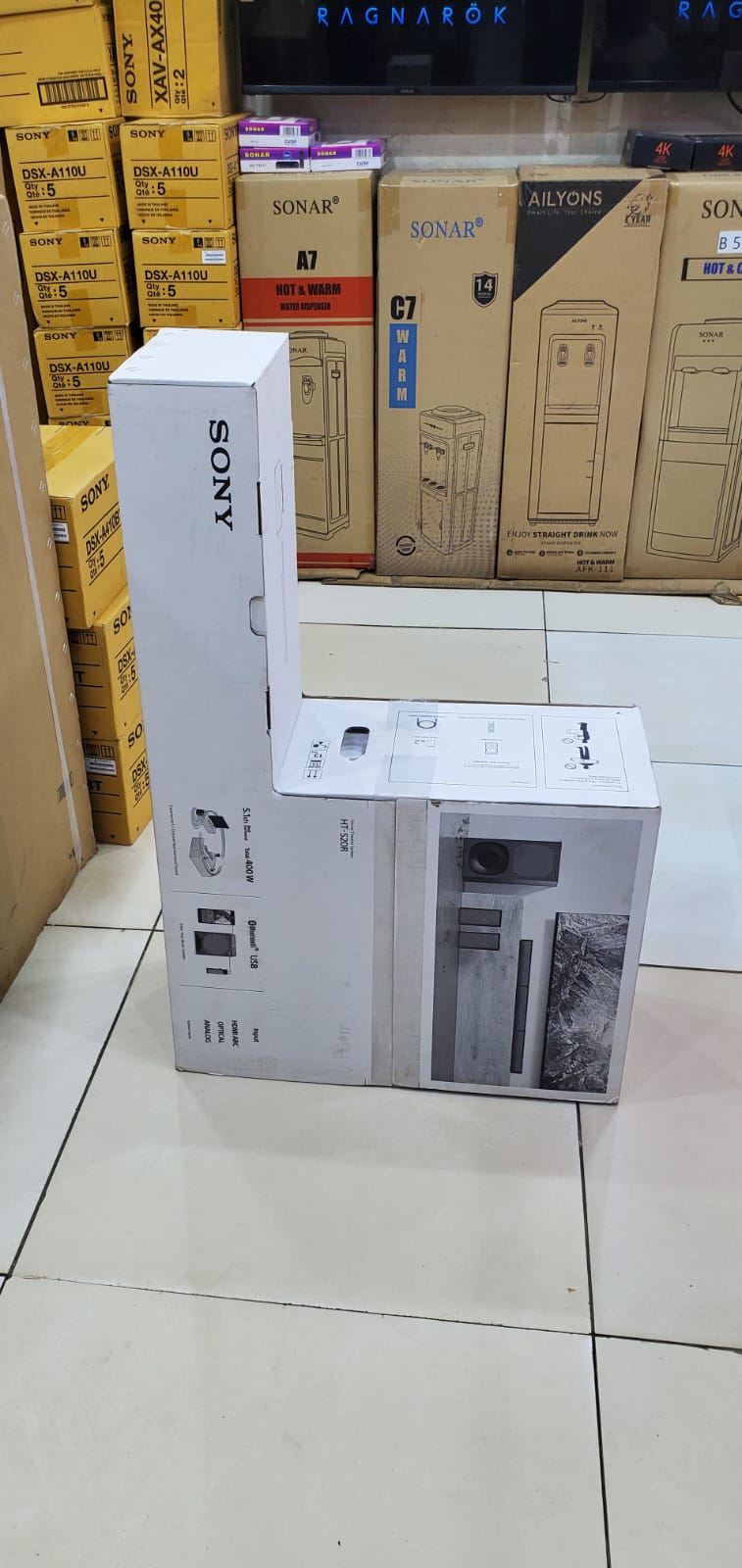 SONY 400W 5.1ch Home Cinema Sound bar System | HT-S20R USB BLUETOOTH HDMI ARC, optical, Power Output (Total)
400W 5.1ch real surround sound DOLBY AUDIO