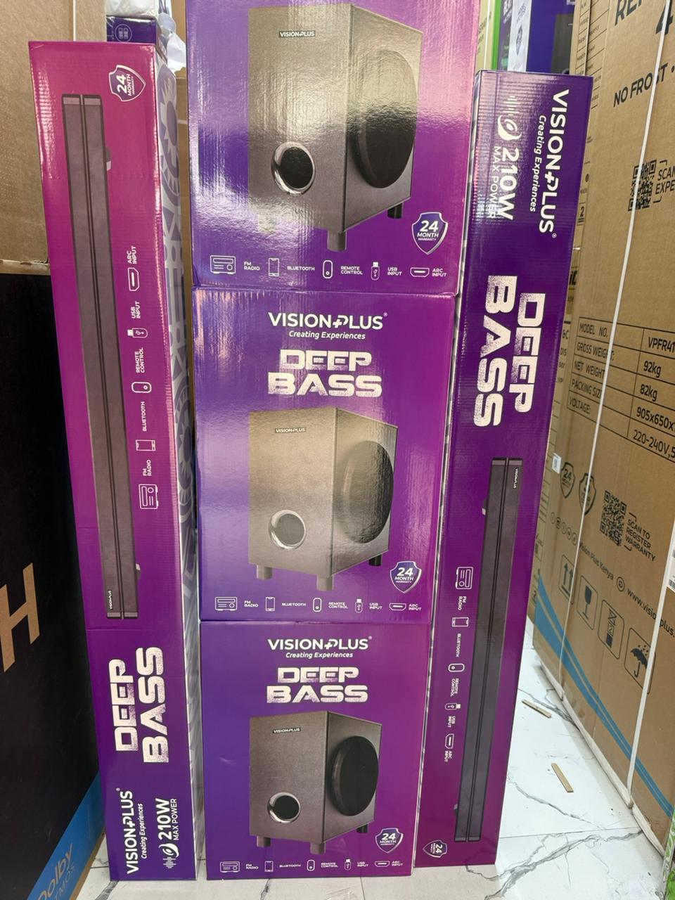 Vision sound Bar VP 2112SB Bluetooth Enabled FM HDMI(ARC), Optical, USB Power output: 60W + 20W*2 RMS WIRED SUBWOOFER Power: SMPS 100V-240V ~ 50/60Hz