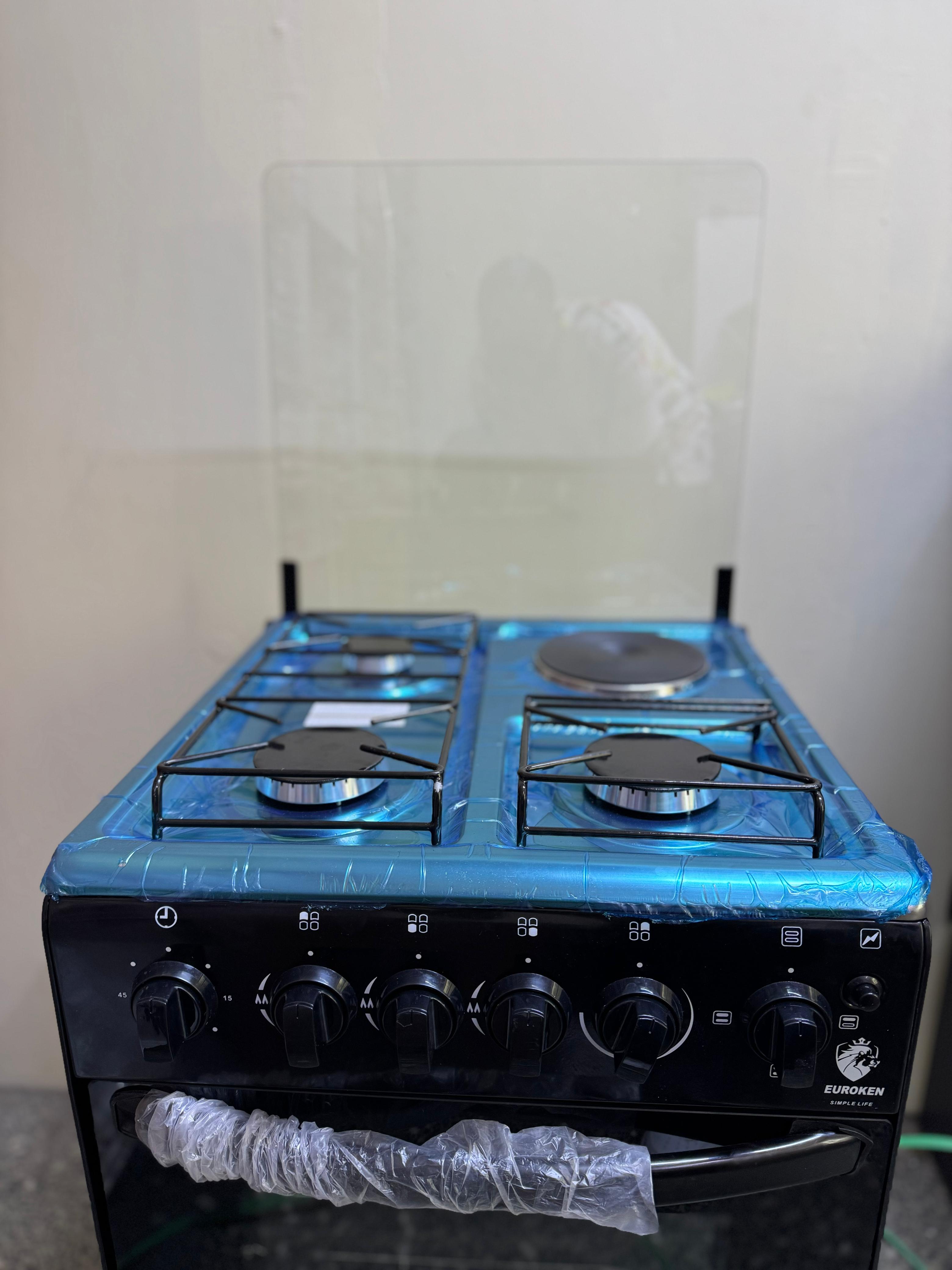 DONT MISS OUT  50×55 Euroken 3+1 standing cooker with electric oven cooker GLASS LID, DOUBLE OVEN HEATER,OVEN TIMER,PLUS IGNITION,JET VALVE,PURE ALUMINIUM BX BURNER. NO OVEN LUMP.
