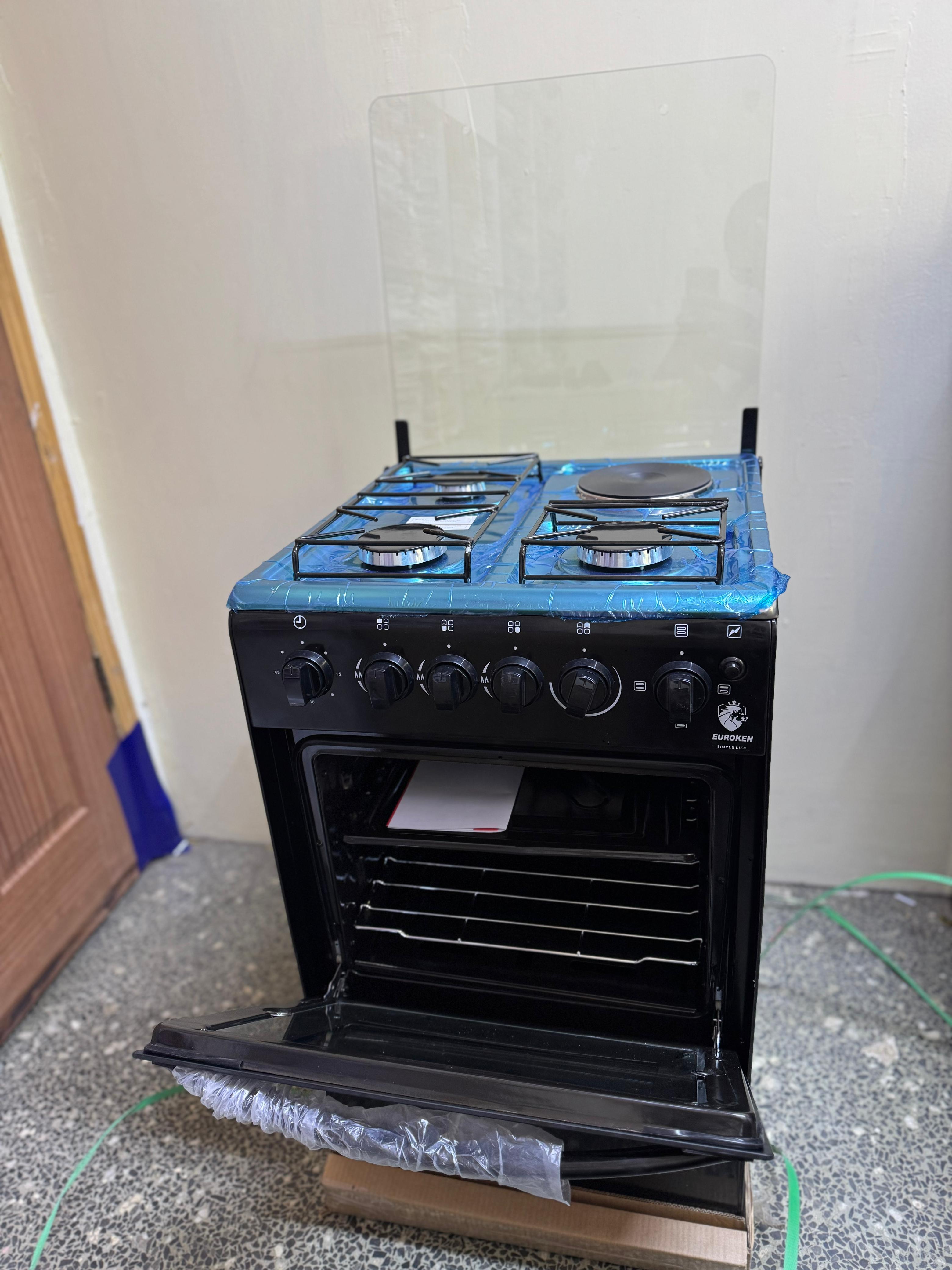 DONT MISS OUT  50×55 Euroken 3+1 standing cooker with electric oven cooker GLASS LID, DOUBLE OVEN HEATER,OVEN TIMER,PLUS IGNITION,JET VALVE,PURE ALUMINIUM BX BURNER. NO OVEN LUMP.
