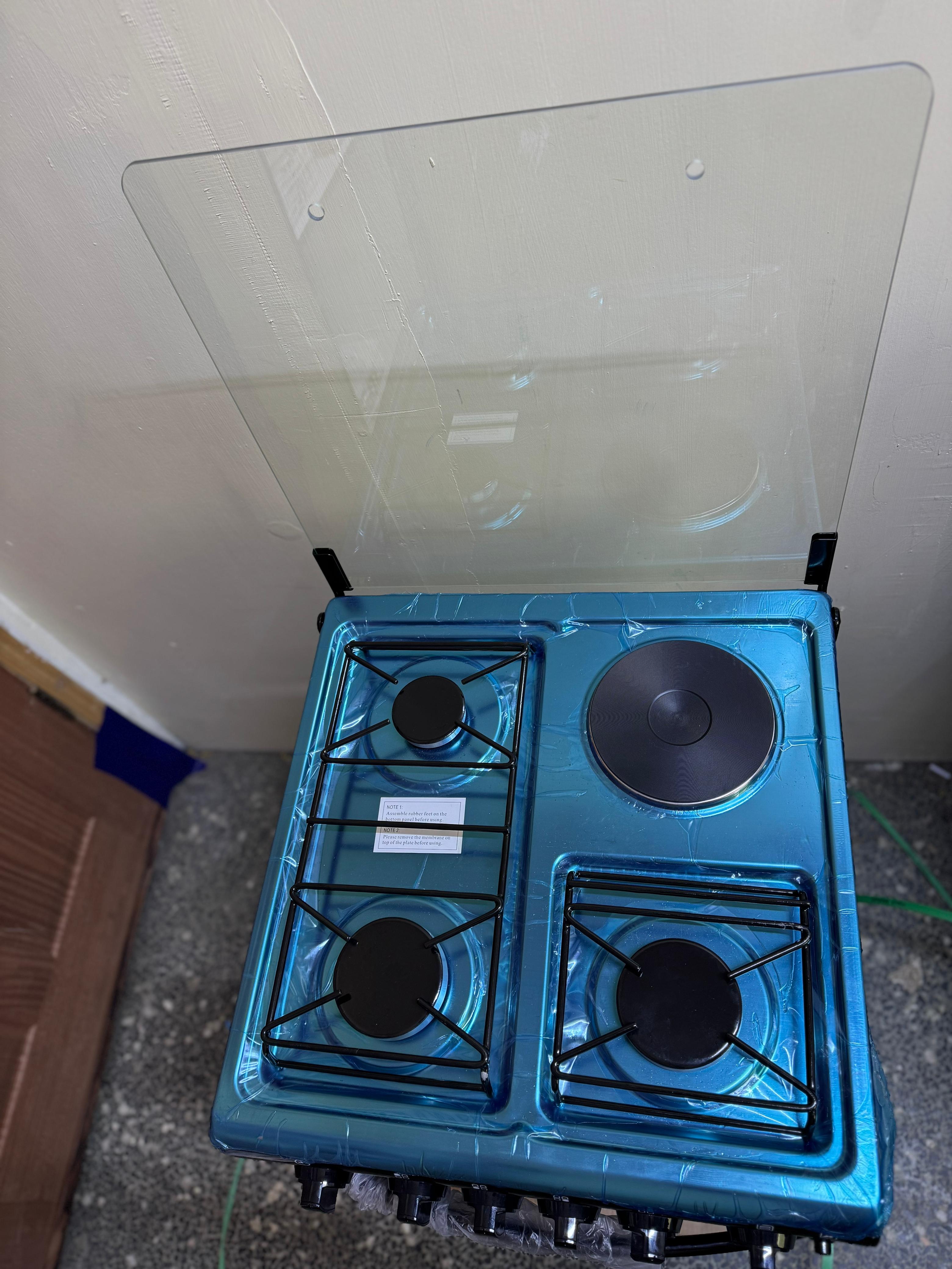 DONT MISS OUT  50×55 Euroken 3+1 standing cooker with electric oven cooker GLASS LID, DOUBLE OVEN HEATER,OVEN TIMER,PLUS IGNITION,JET VALVE,PURE ALUMINIUM BX BURNER. NO OVEN LUMP.