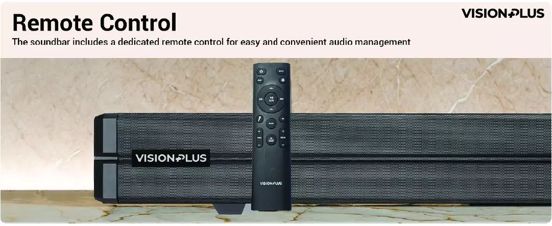 VISION PLUS SOUND BAR DEEP BASS 210W with FM RADIO,BLUETOOTH,REMOTE CONTROL,USB & ARC INPUT MODEL NO.VP2112SB