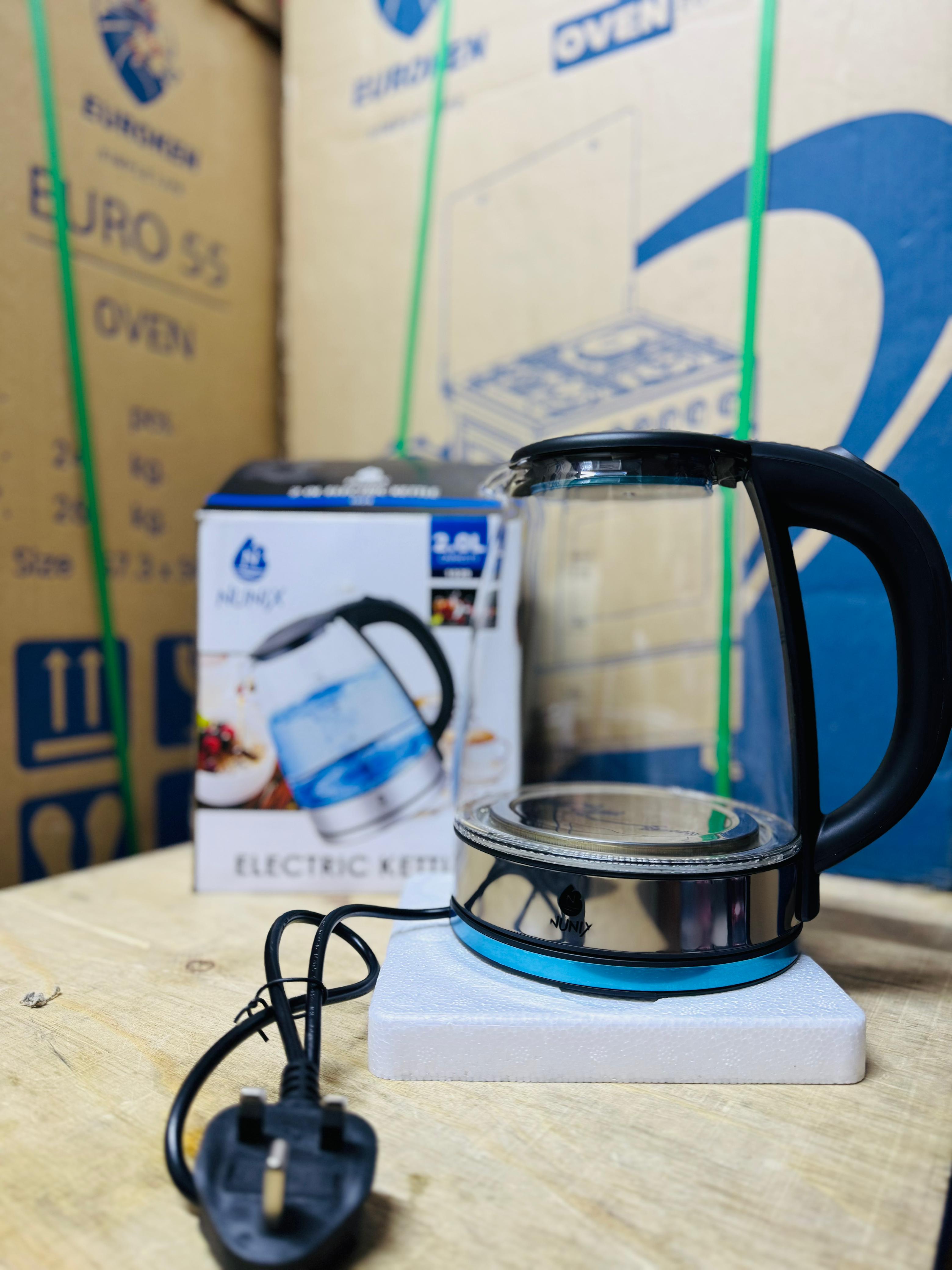 NUNIX 360° Cordless Glass Jug Electric Kettle 1500w model no.1029 2L capacity voltage 220V-240V 50Hz 2 liters