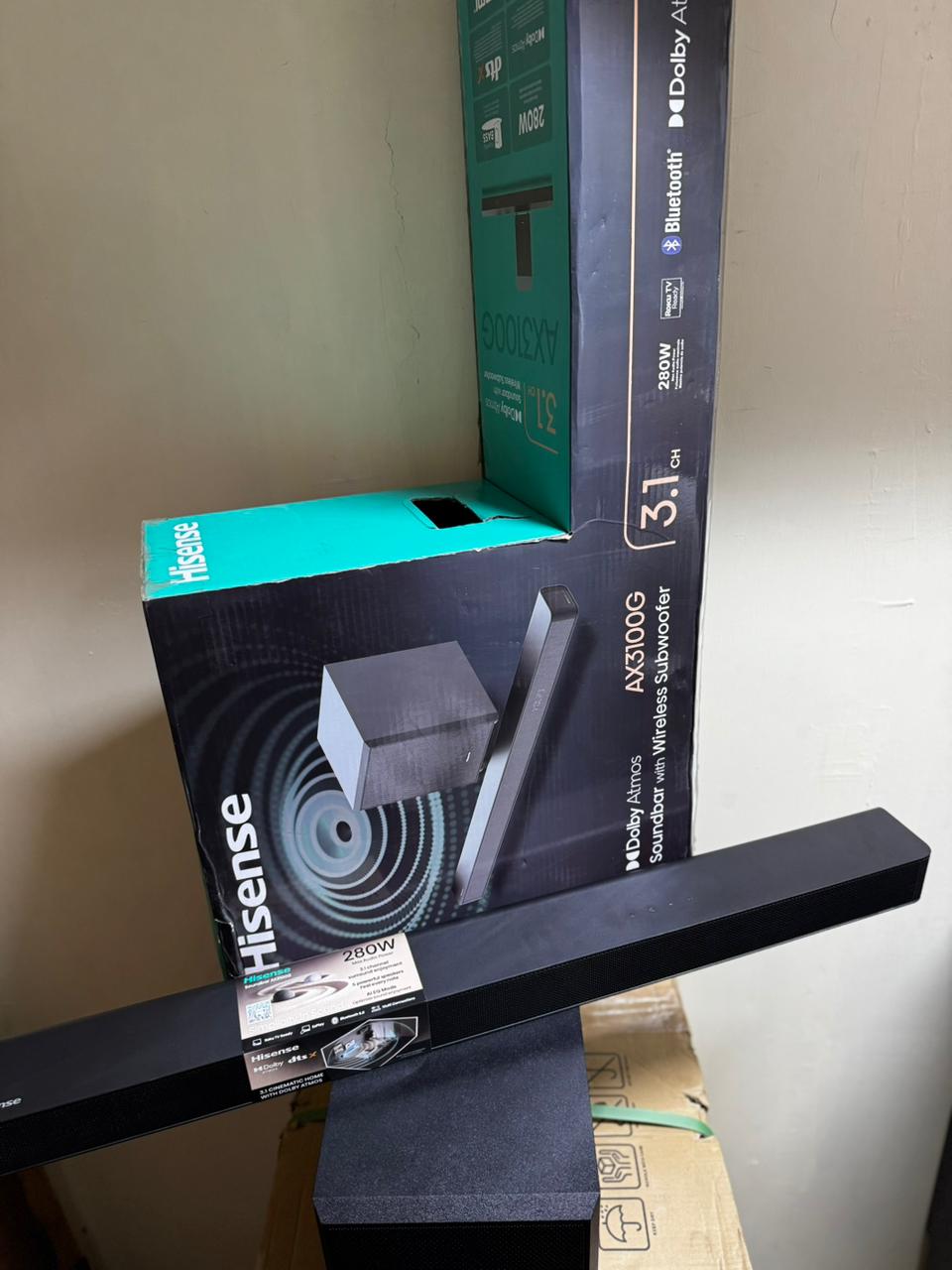 Hisense AX3100G 3.1CH 280 Watts Soundbar 2025  AI EQ technology HDMI ARC Bluetooth Dolby Atmos