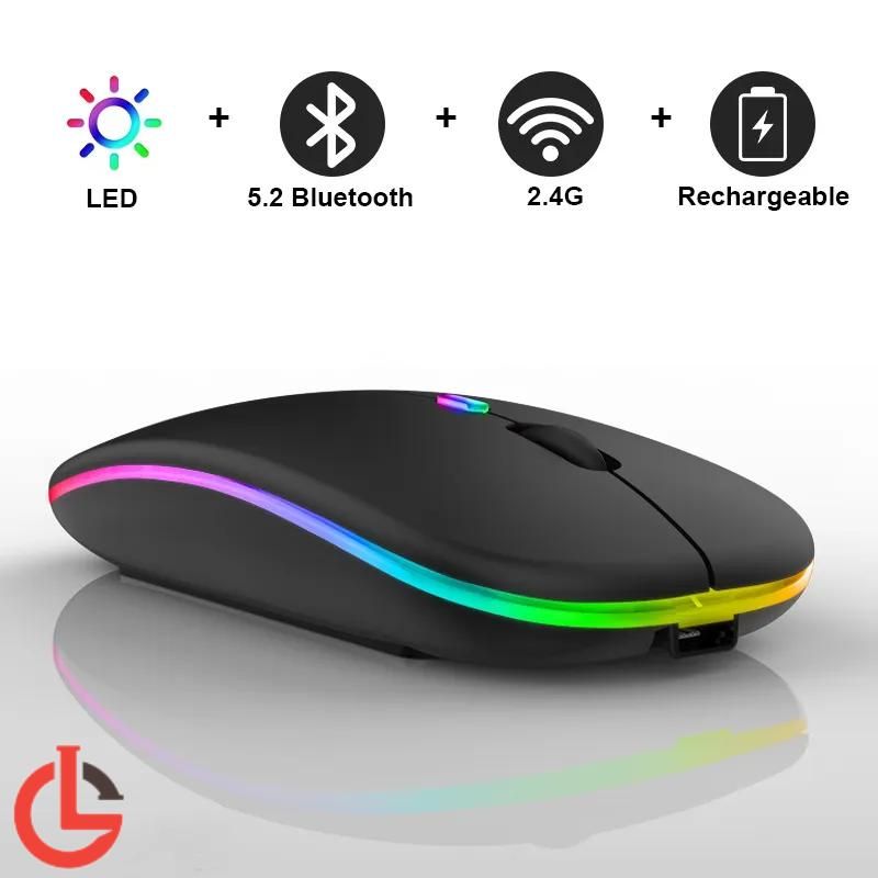 Great life 2.4G Wireless Mouse RGB Colorful Mouse Rechargeable Mouse Silent Mouse USB Gaming Mouse Mice 1600DPI for PC Laptop Macbook Pro