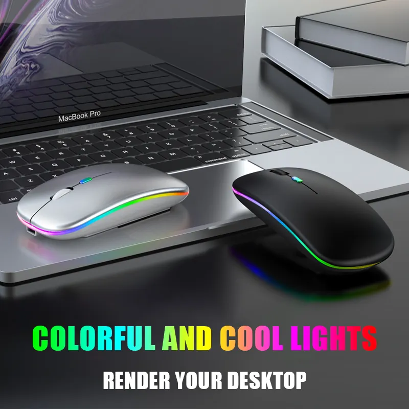 Great life 2.4G Wireless Mouse RGB Colorful Mouse Rechargeable Mouse Silent Mouse USB Gaming Mouse Mice 1600DPI for PC Laptop Macbook Pro