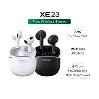 Infinix earbuds Lite XE23 Clear Vocal Large Speaker Unit with loud and power Semi In-Ear and lightweight for Comfortable and Secure Fit Bluetooth earphones earpods TWS