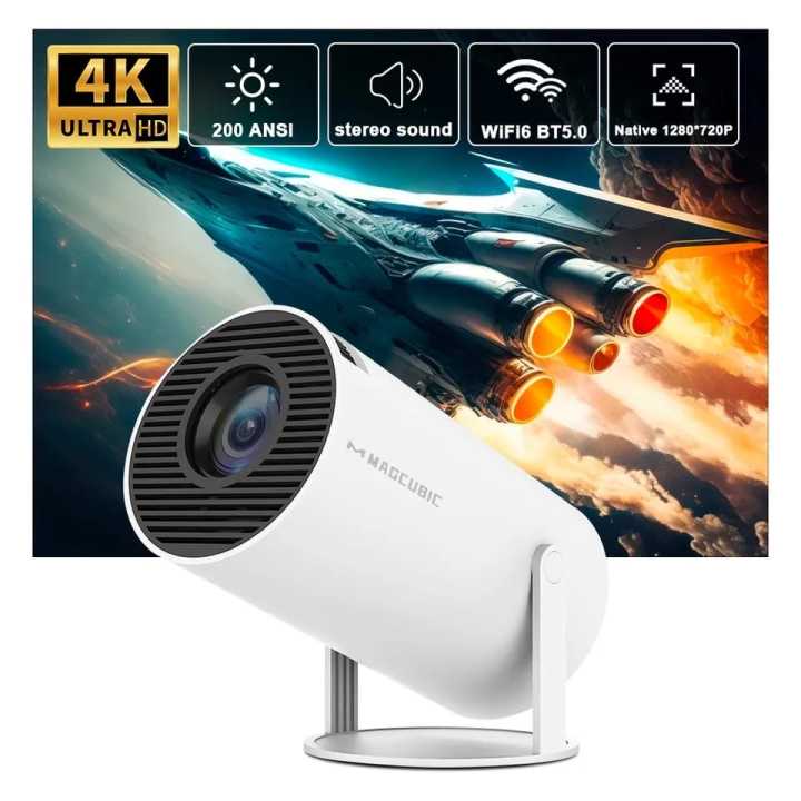 (ANNIVERSARY OFFER)Smart Portable Projector Support with Android TV 11.0 Mini Portable Projector 180° Rotatable Movie Projector Auto Keystone Compatible for Laptop PC Smartphone HDM USB port Bluetooth