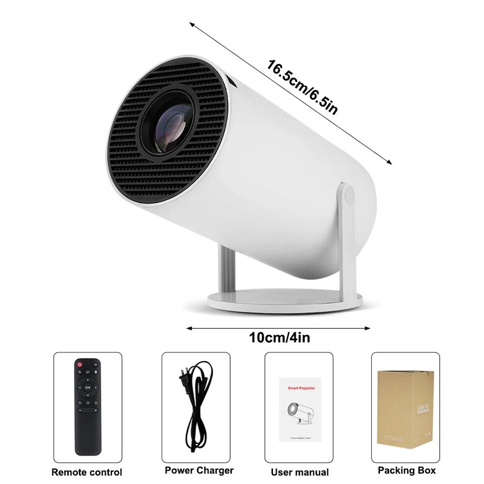 (ANNIVERSARY OFFER)Smart Portable Projector Support with Android TV 11.0 Mini Portable Projector 180° Rotatable Movie Projector Auto Keystone Compatible for Laptop PC Smartphone HDM USB port Bluetooth