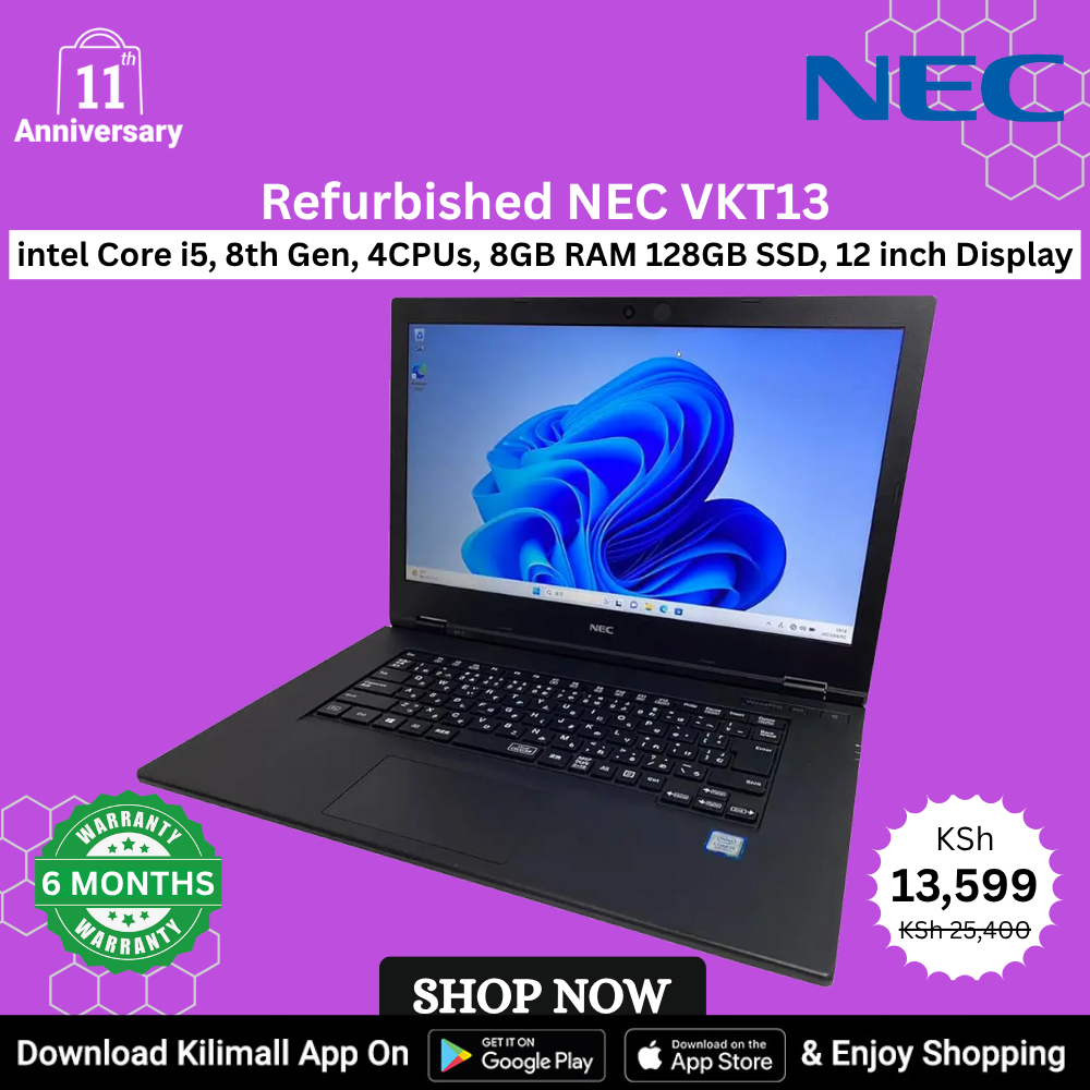 (ANNIVERSARY OFFER)Refurbished NEC VKT13 laptop Intel Core i5 8th Gen 4CPUs 8GB RAM 128GB SSD 12 inch Display HD Webcam Windows 10 Pro student business laptop fingerprint sensor High Performance
