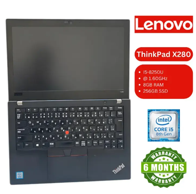 (ANNIVERSARY OFFER) LENOVO ThinkPad X280 12.5 inch display Ultrabook Intel Core i5 8250U 8GB RAM 256GB SSD Lightweight Business Student Notebook HD Webcam Fingerprint Reader video Editing Graphic