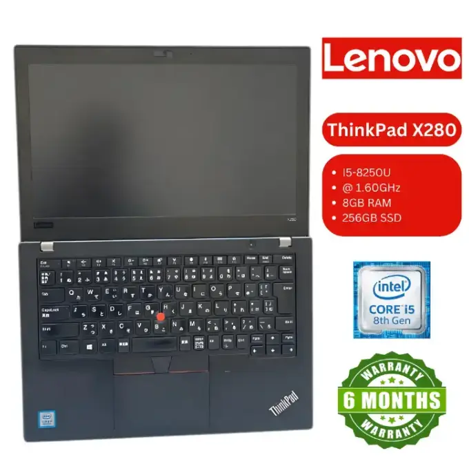 (ANNIVERSARY OFFER) LENOVO ThinkPad X280 12.5 inch display Ultrabook Intel Core i5 8250U 8GB RAM 256GB SSD Lightweight Business Student Notebook HD Webcam Fingerprint Reader video Editing Graphic