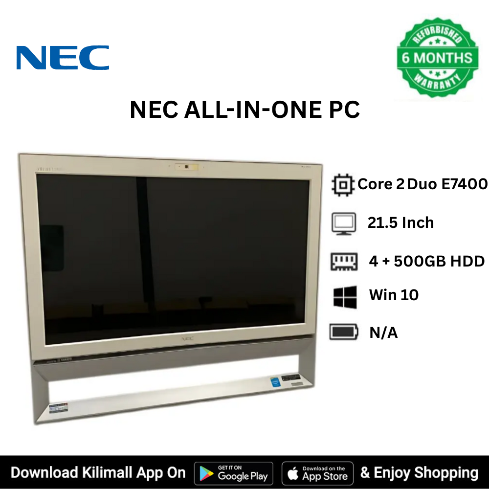 Refurbished NEC All-in-One PC - Celeron - 4GB RAM, 500GB HDD, Windows 10 Preinstalled - Yamaha Sound -Compact & Efficient Desktop Solution