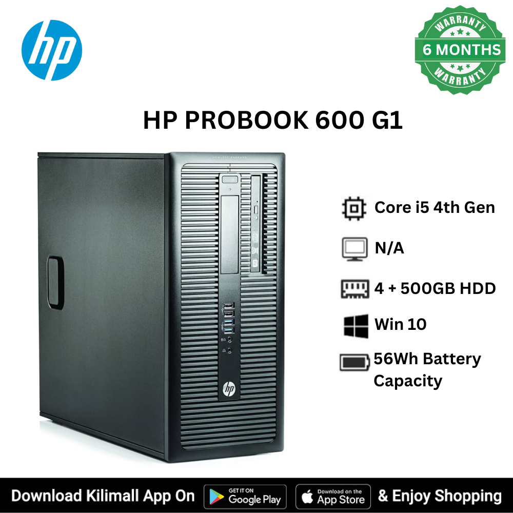 HP ProBook 600 G1  Intel Core i5 4th Gen 4 Cores 4GB RAM 500GB HDD USB 3.0 Windows 10 Home Desktop PC with 22" Iiyama Monitor, Keyboard & Mouse  Affordable Reliable Solution