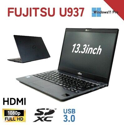Refurbished Fujitsu U937 UltraPortable Laptop Intel Celeron 8GB RAM 128GB SSD Lightweight Business Student Notebook HD Webcam Fingerprint Reader Performance Video Editing Graphic