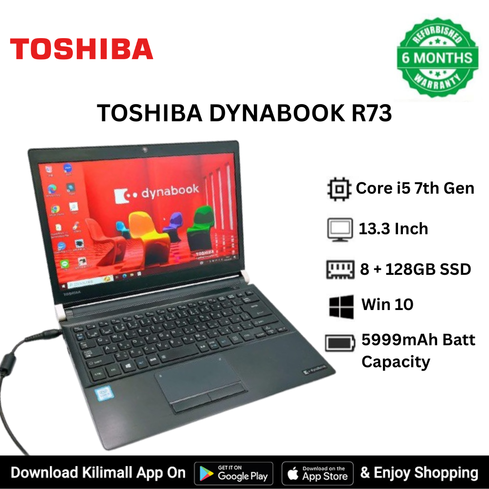 Refurbished  TOSHIBA Dynabook R73 13.3-inch Laptop Intel Core i5-7300U 7th Gen 8GB DDR4 256GB SSD Windows 10 Pro HDMI USB Webcam Business  Student Laptop