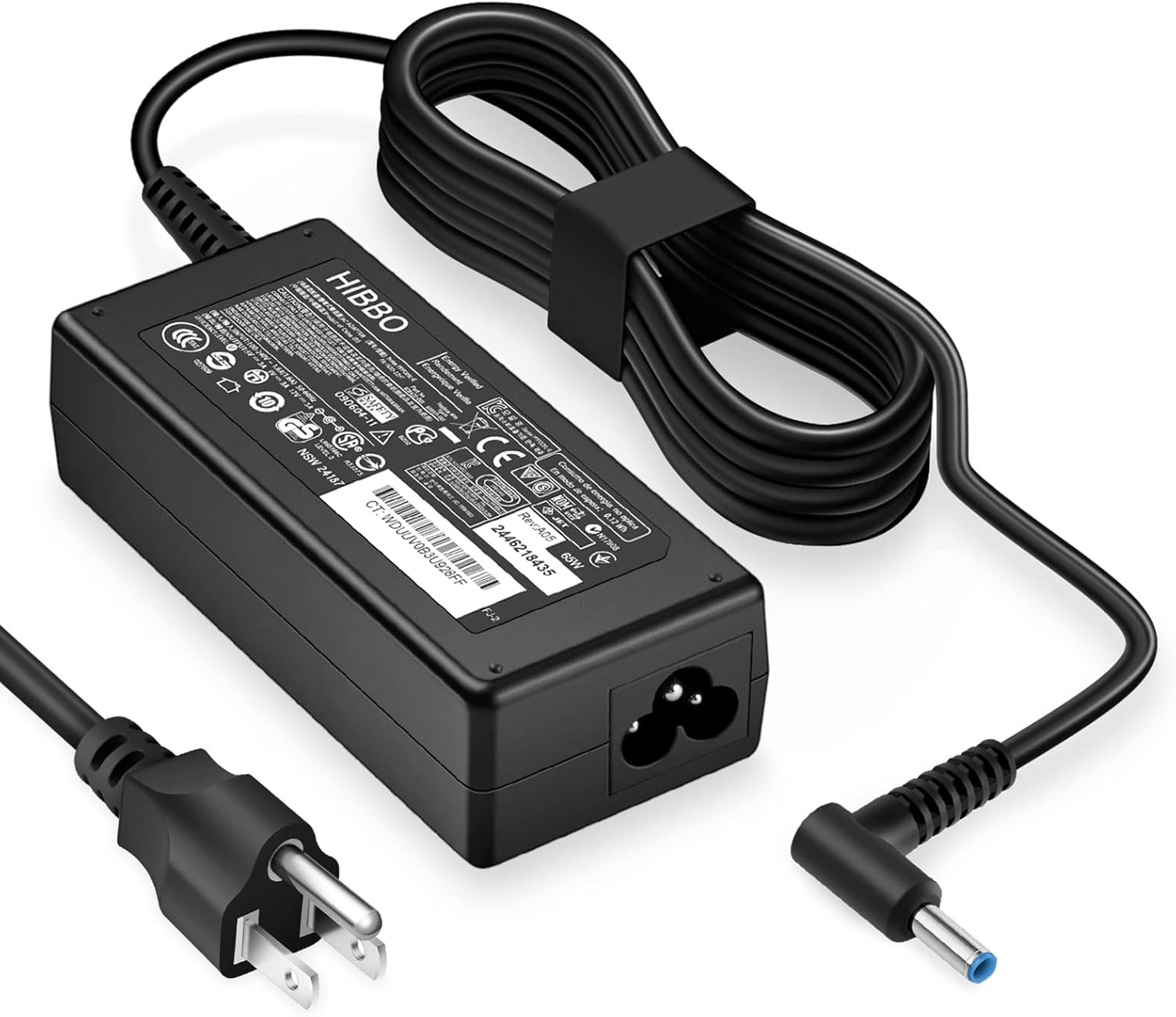 HP 65W Slim Laptop Charger Blue Tip Model ADP-65HB BC  19.5V 3.33A Power Adapter for HP Notebooks HP Laptop Charger