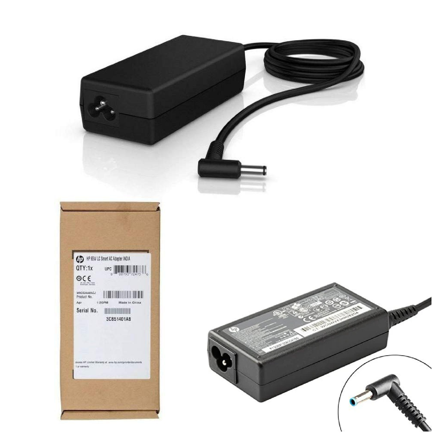 HP 65W Slim Laptop Charger Blue Tip Model ADP-65HB BC  19.5V 3.33A Power Adapter for HP Notebooks HP Laptop Charger