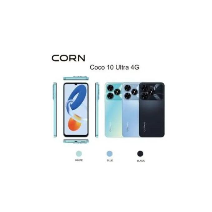 CORN COCO 10 ULTRA 128GB ROM + 12GB RAM (4+8) RAM 6.8' INCH 6.8-inch HD+ Waterdrop screen Display 13MP Main +8MP Front Camera 5000mAh Strong Battery 4G Dual SIM Type-C Fast Charging Android Smartphone